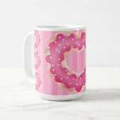 ピンクのハートドーナツ コーヒーマグカップ (正面左)