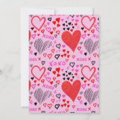 ピンクのハートハッピーバレンタインデー写真 (裏面)