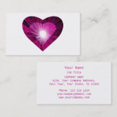 ピンクのハート'ハート'名刺の白 名刺 (正面/裏面)
