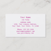 ピンクのハート'ハート'名刺の白 名刺 (裏面)