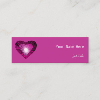 ピンクのハート'ハート'名刺サイドのピンクスキン スキニー名刺