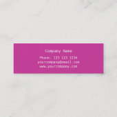 ピンクのハート'ハート'名刺サイドのピンクスキン スキニー名刺 (裏面)