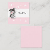 ピンクのハートバニーありがとうノートカード ノートカード (正面/裏面)
