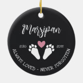 ピンクのハートバニーポーズ決して忘れ記念しない セラミックオーナメント (裏面)