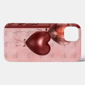 ピンクのハートバルーンと愛 Case-Mate iPhoneケース (裏面 (横))
