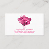 ピンクのハートバルーン 名刺 (裏面)