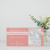 ピンクのハートバレンタインのフォトカード シーズンカード (スタンド正面)