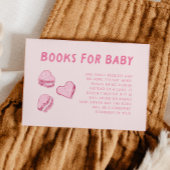 ピンクのハートバレンタインの赤ちゃんシャワーブックリクエスト エンクロージャーカード