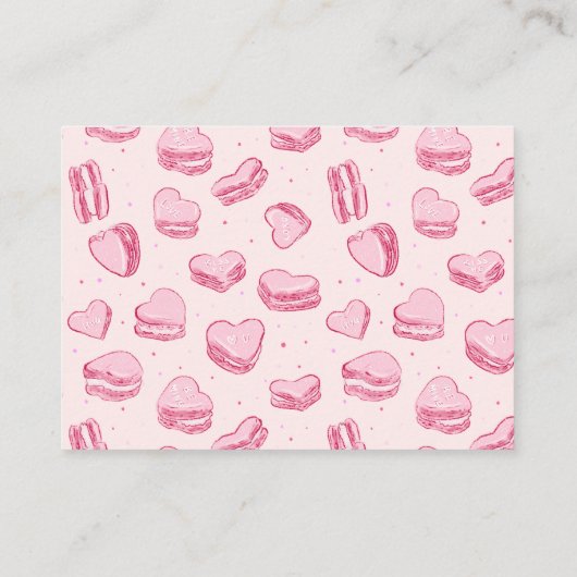 ピンクのハートバレンタインの赤ちゃんシャワーブックリクエスト エンクロージャーカード (裏面)