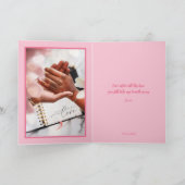 ピンクのハートバレンタインデーのカード。 シーズンカード (内部)