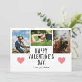 ピンクのハートバレンタインデーのボーイフレンド3枚の写真 シーズンカード (スタンド正面)