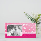 ピンクのハートバレンタインデーの写真カード シーズンカード (スタンド正面)