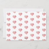 ピンクのハートバレンタインデーの台本の家族の写真 シーズンカード (裏面)