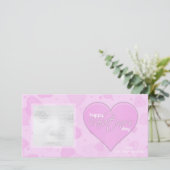 ピンクのハートバレンタインデートカード シーズンカード (スタンド正面)