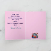 ピンクのハートバレンタイン動物孫娘 シーズンカード (内部)