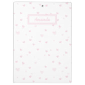 ピンクのハートパターガーリーンロマンチックな水色 クリップボード (裏面)