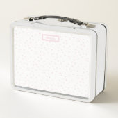 ピンクのハートパターガーリーンロマンチックな水色 メタルランチボックス (裏面)