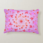 ピンクのハートパターンのアクセント枕 アクセントクッション (裏面)