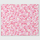 ピンクのハートパターンのラッピング紙 ラッピングペーパー (フラット)