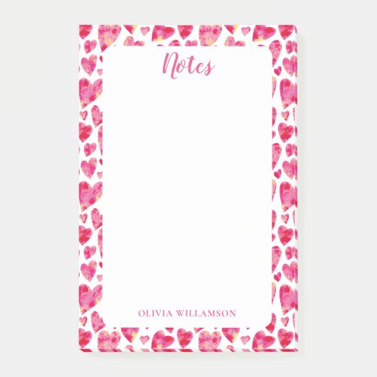 ピンクのハートパターンをDoノートに ポストイット (正面)