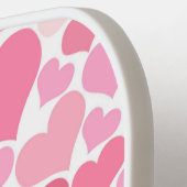 ピンクのハートパターンピックボールパドル ピックルボールラケット (左詳細)