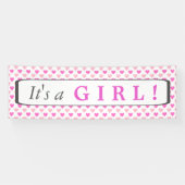 ピンクのハートパターン女の子 横断幕 (横)