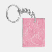 ピンクのハートパターン キーホルダー (正面左)