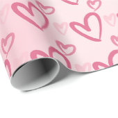 ピンクのハートパターン – バレンタインデー ラッピングペーパー (ロールコーナー)