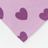 ピンクのハートパターン フリースブランケット (角)