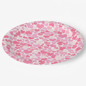 ピンクのハートパターン – ロマンチックな紙プレート ペーパープレート (アングル)