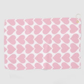 ピンクのハートパターン、ロマンチック、愛 ゴルフタオル (横)