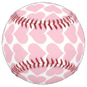 ピンクのハートパターン、ロマンチック、愛 ソフトボール (裏面)