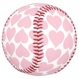 ピンクのハートパターン、ロマンチック、愛 ソフトボール