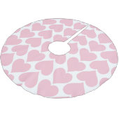 ピンクのハートパターン、ロマンチック、愛 ブラッシュドポリエステルツリースカート (アングル)