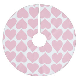 ピンクのハートパターン、ロマンチック、愛 ブラッシュドポリエステルツリースカート