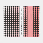 ピンクのハートパター得ン フリースブランケット (正面(横))