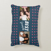ピンクのハートパター最高のンフレンド2 Photo アクセントクッション (裏面(縦))