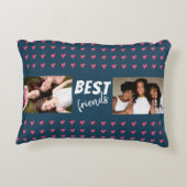 ピンクのハートパター最高のンフレンド2 Photo アクセントクッション (裏面)