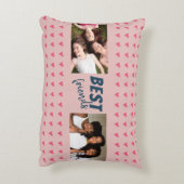 ピンクのハートパター最高のンフレンド2 Photo アクセントクッション (裏面(縦))