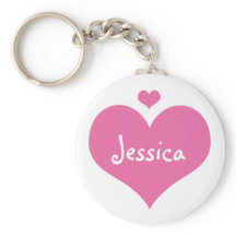 ピンクのハートパーソナライズされた – 名ガーリー前キーチェーン