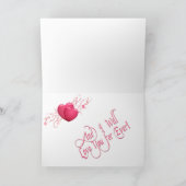 ピンクのハートビーマインバレンタインカード シーズンカード (内部)