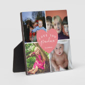 ピンクのハートフォトコラージュおばあちゃんギフトグランドキッズ フォトプラーク (正面)