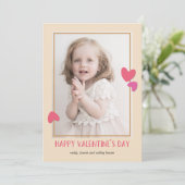 ピンクのハートフォトバレンタインのデイカード シーズンカード (スタンド正面)