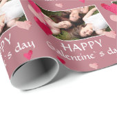 ピンクのハートフレンド写真ガレンティンの日 ラッピングペーパー (ロールコーナー)