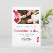 ピンクのハートフレンド写真ガレンティンの日 招待状 (スタンド正面)