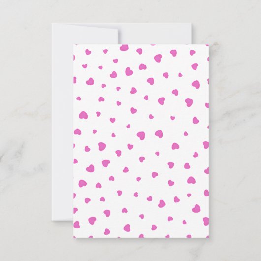 ピンクのハートフレーム小さな恋人の赤ちゃんシャワー 招待状 (裏面)