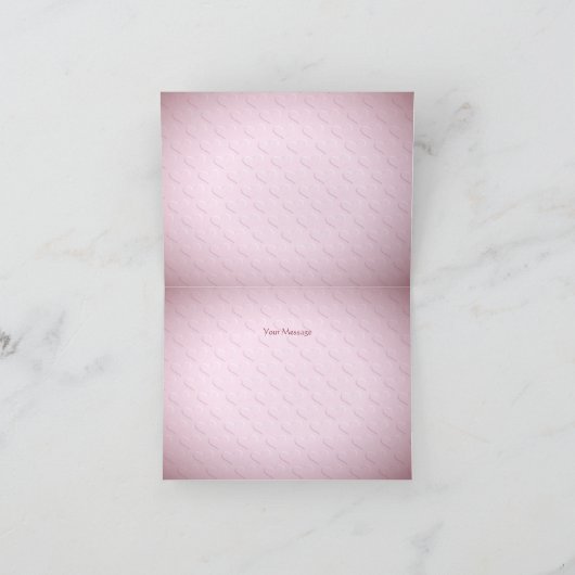 ピンクのハートフローラサンキューカード サンキューカード (内部)