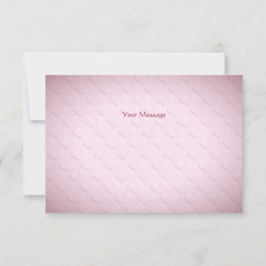 ピンクのハートフローラサンキューカード サンキューカード (裏面)