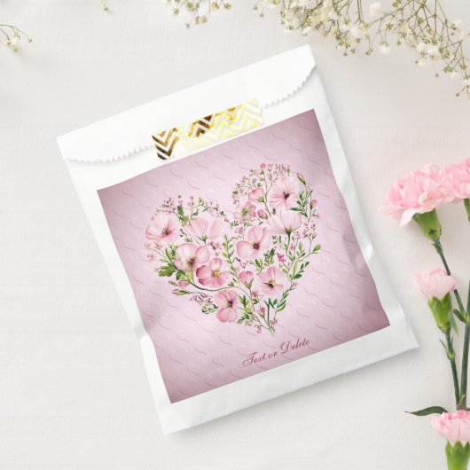 ピンクのハートフローラ優先バッグ フェイバーバッグ (封をした状態)