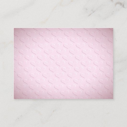 ピンクのハートフローラ赤ちゃんシャワーエンクロージャ エンクロージャーカード (裏面)